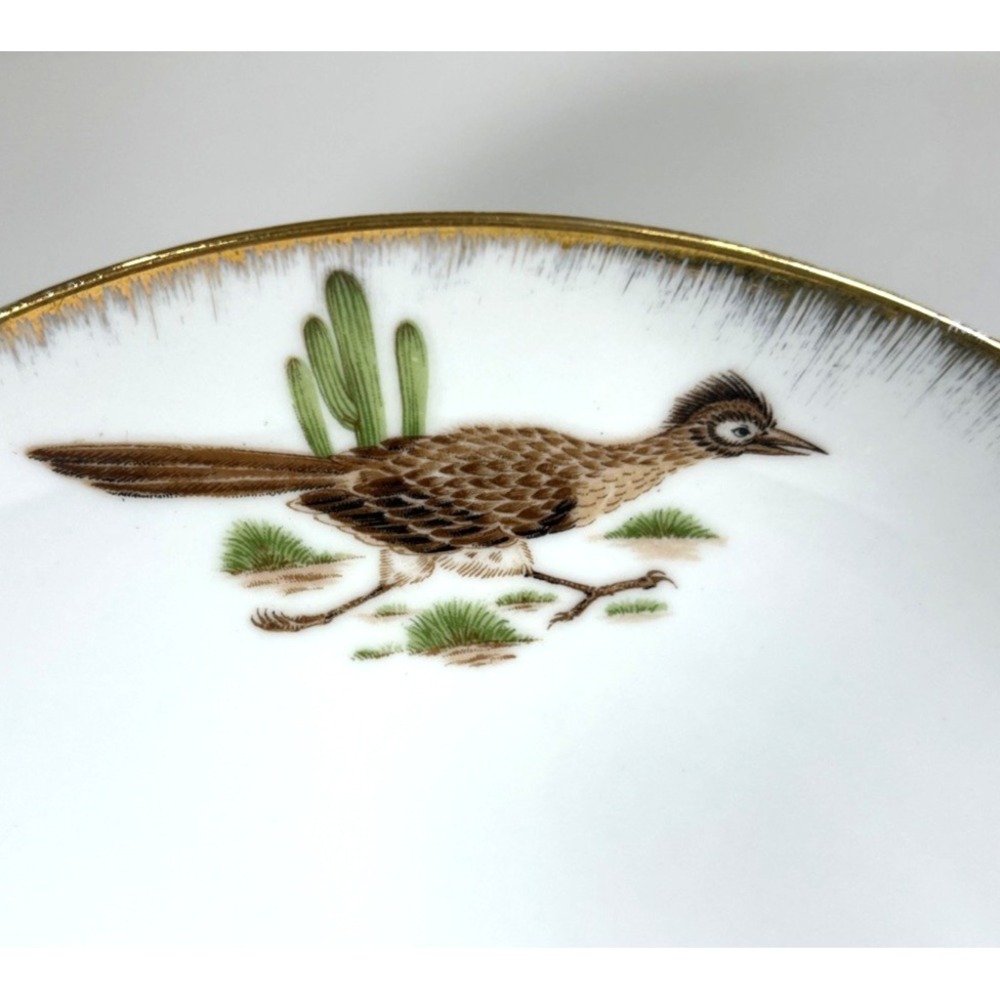 Vintage Arizona Souvenir Plate Featuring Road Runner Birds 10.25" Ceramic